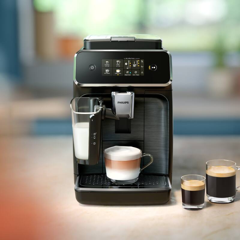 Philips 2300 Fully Automatic Espresso Machine with LatteGo Milk Frother, Black