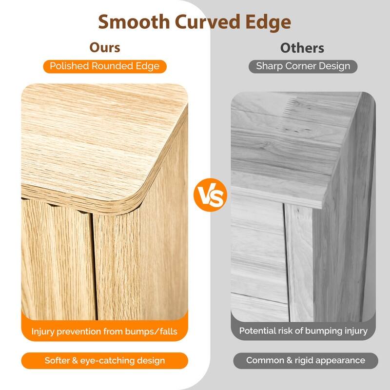 Oak Finish 6-Drawer Double Dresser Grid Chest P2 Particleboard+MDF With Melamine&Vacuum Forming 47.22"W