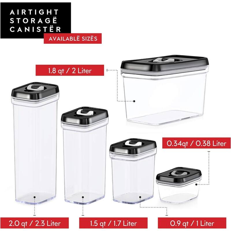 DWËLLZA KITCHEN Airtight Food Storage Containers with Lids - 5 Piece Set