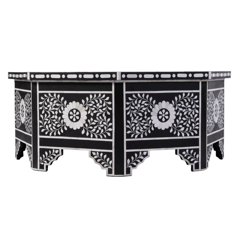 Blackwell 40.25 in. W Octagonal Bone In-Lay 1 Drawer Coffee Table