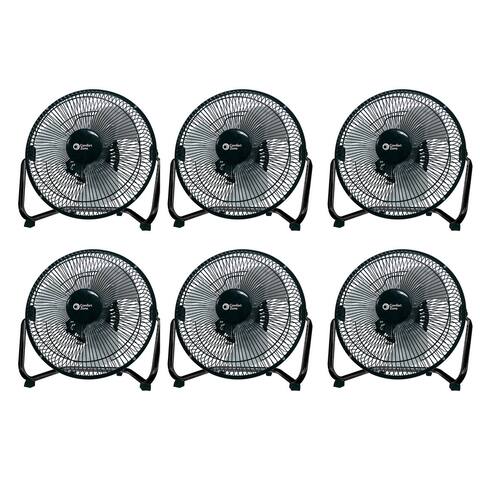 Comfort Zone 9 Inch 3 Speed High Velocity Air Cooling Fan, Black (6 Pack)