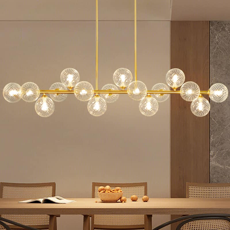 16-Light Sputnik Linear Chandeliers Globe Chandelier For Dining Room - Gold