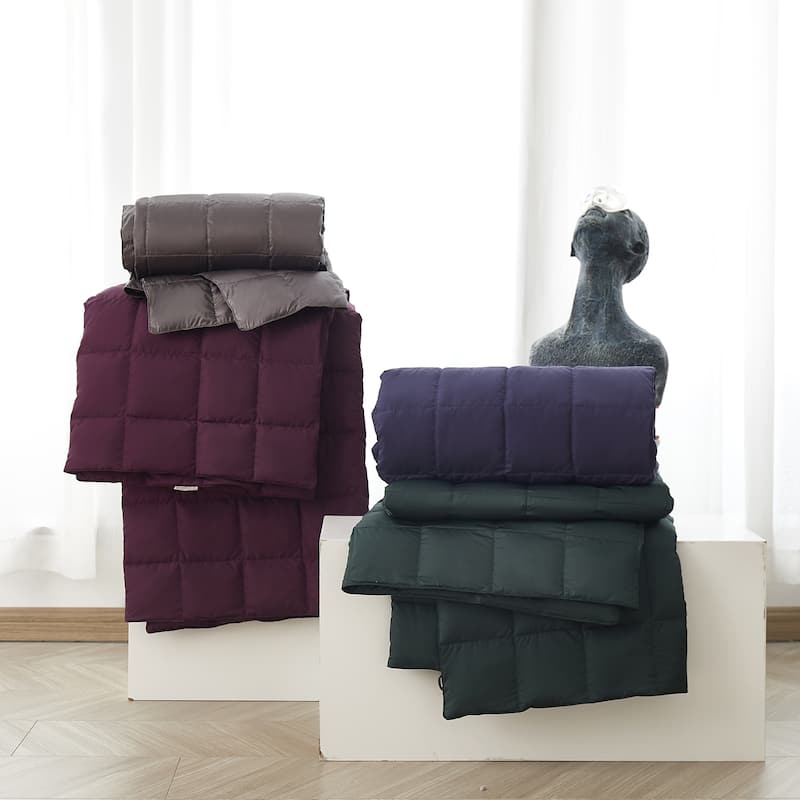 Serta Packable Oversized Down Fiber Throw