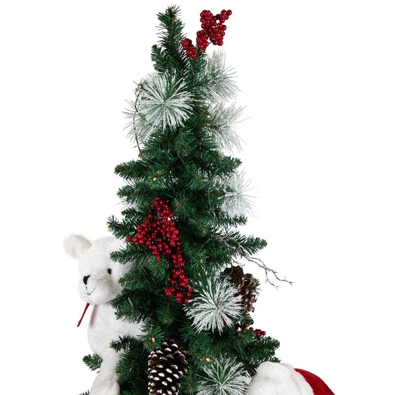 Battery Operated Tree with Polar Bears Christmas Decoration - 67"