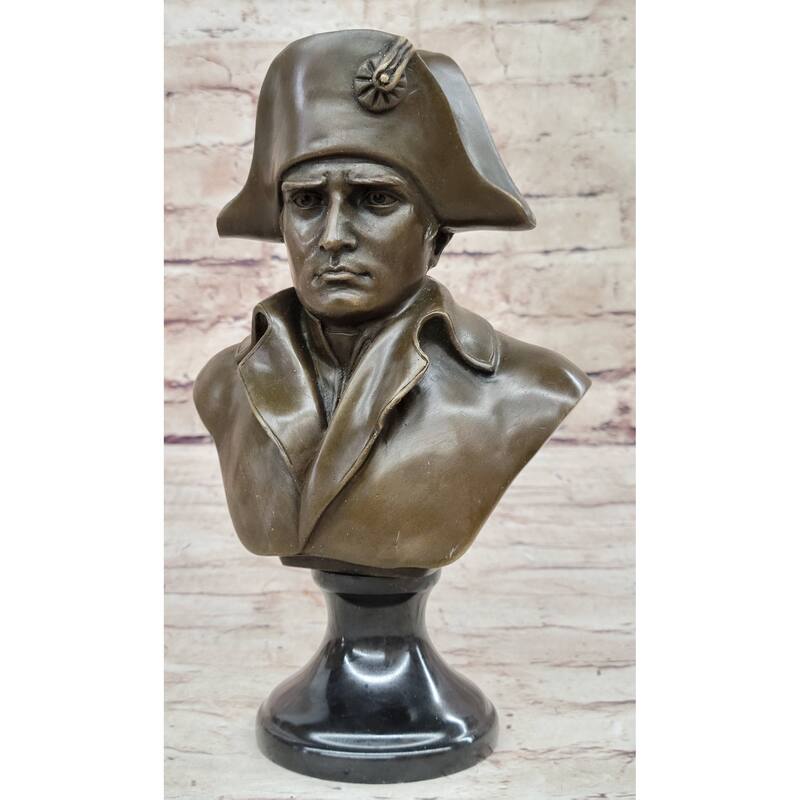 Napoleon Bonaparte Bronze Bust Sculpture Statue Figure Marble Base 9.5 Inches X 6 Inches