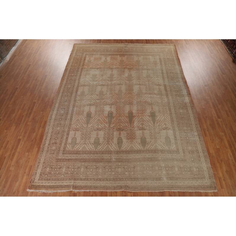 Pre-1900 Antique Tabriz Haj Jalili Persian Rug Handmade Wool Carpet - 10'11"x 14'8"