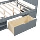 preview thumbnail 11 of 25, Full Size Platform Bed With Drawer And Two Shelves, Easy to Assemble, No Box Spring Required