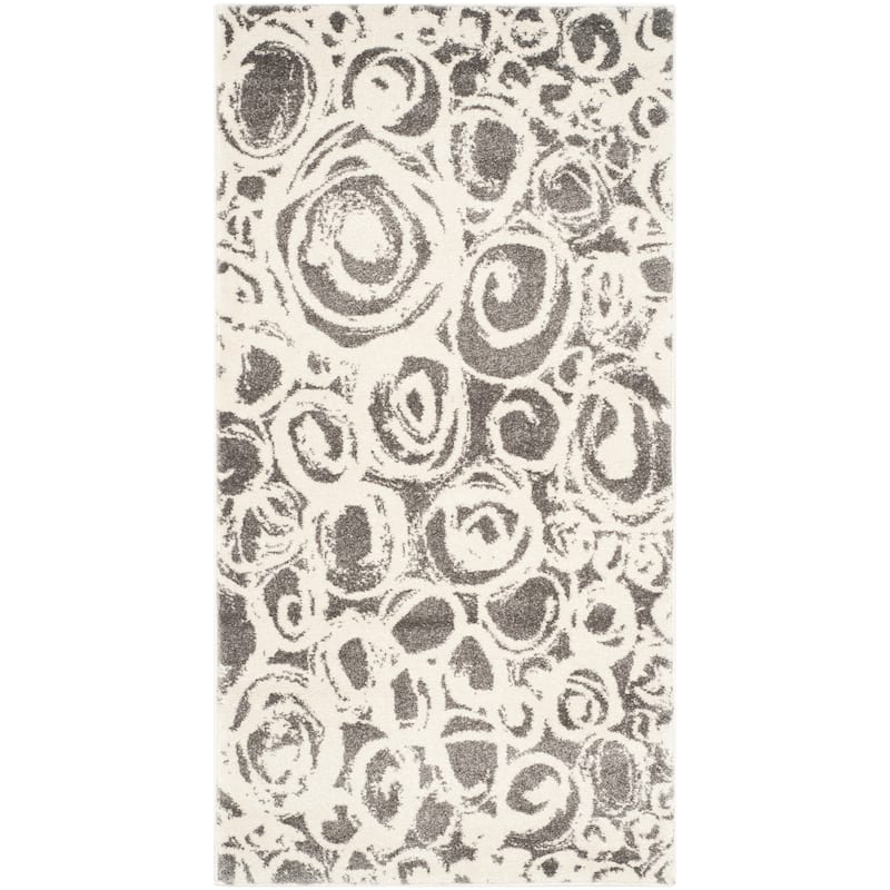 SAFAVIEH Porcello Casiana Modern Rug - 4' x 5'7" - Dark Grey/Ivory