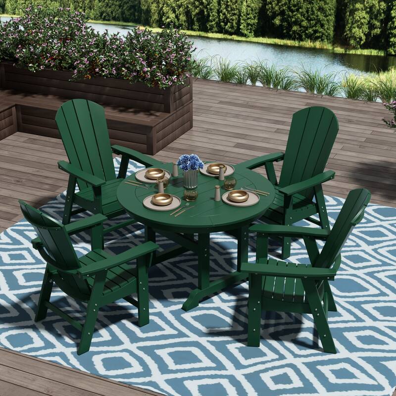 Polytrends Laguna Casual Upright Adirondack Chair (Set of 2)
