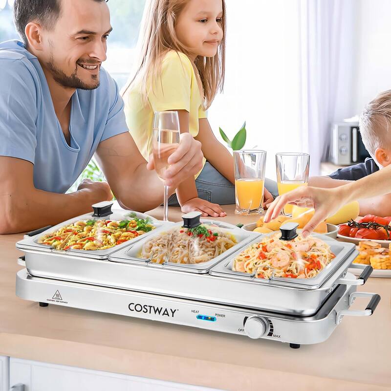 Costway Food Warmer Buffet Server 450W Stainless Steel Electric - See Details