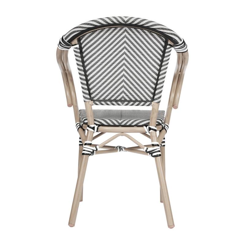 All-Weather Commercial Paris Chair with Arms and Metal Frame