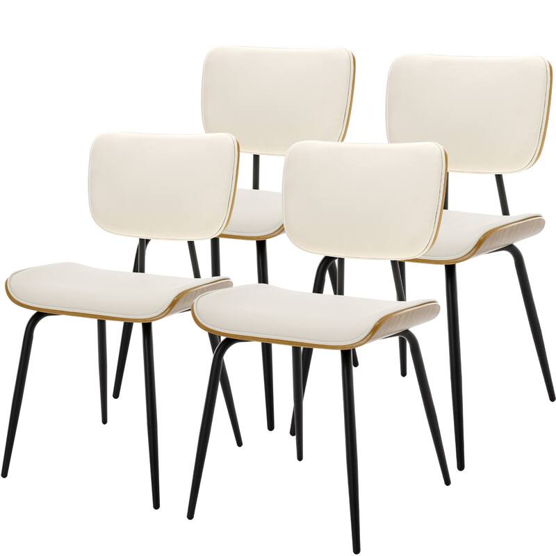 Faux Leather Upholstered Dining Chairs Set of 2/4 - 33.5" H x 17.5" W x 23" D
