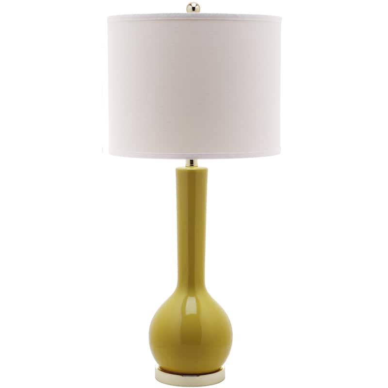 SAFAVIEH Lighting Brigid 31-inch Long Neck Ceramic White Table Lamp (Set of 2) - 14"x14"x30.5" - 14Wx14Dx31H