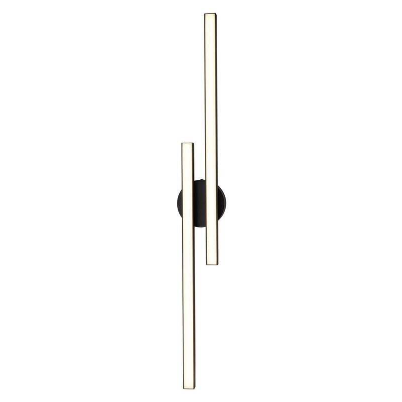 Contemporary 2-Light Black Linear Dimmable LED Vanity Wall Lamp