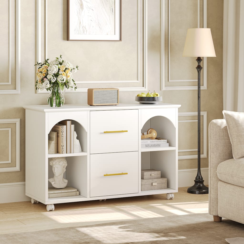 39.3'' Mobile File Cabinet for Home Office, 2 -Drawer, Fits A4/Letter Size