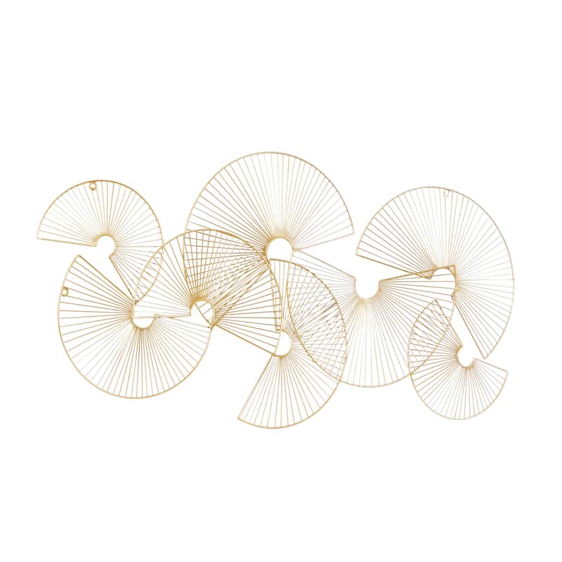 CosmoLiving by Cosmopolitan Gold Metal Crescent Overlapping Wire Fan Sunburst Home Wall Decor