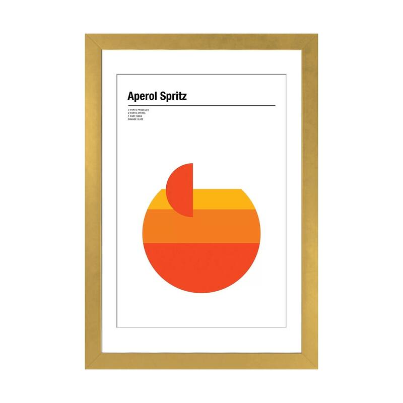 iCanvas "Aperol Spritz" by Nick Barclay - Gold - 24x16x1