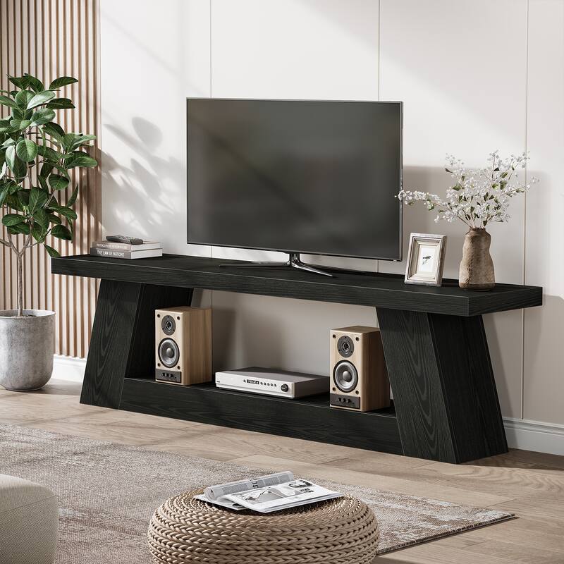 63" TV Stand for 55/60/65/75-Inch TVs, Rustic Media TV Console