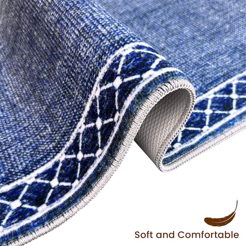 SussexHome Washable Ultra Thin Laundry Room Rug Runner - 20" x 59"