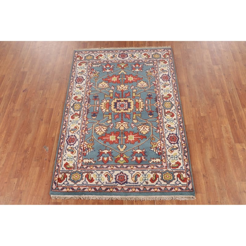 Oushak Oriental Foyer Rug Handmade Wool Carpet - 4'0"x 5'11"