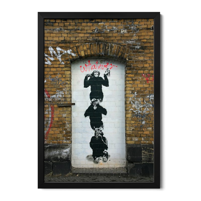 Monkey Business Premium Framed Poster by Unknown Artist - Black - 16x24x1