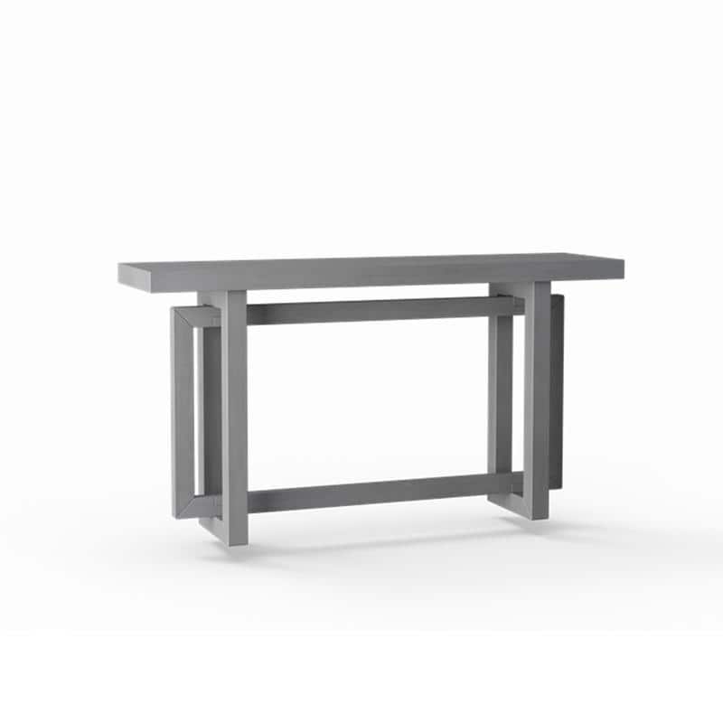 Modern Console Table Sofa Table with Concrete Top, 59'' Long Accent Entryway Table