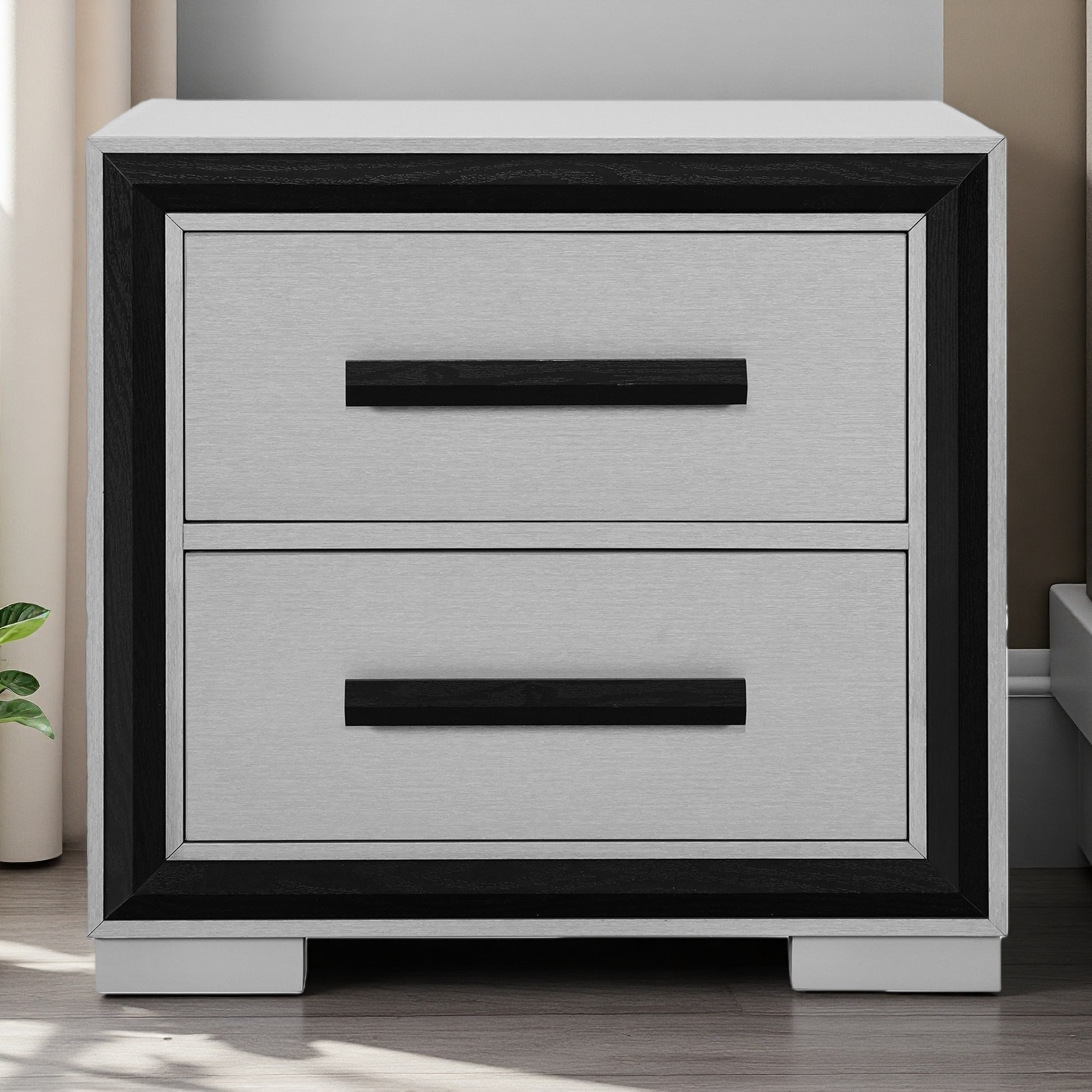 26"L Nightstand with Integrated Speaker, Built-In Cooler, Front Door Panel, and Sleek Finish