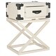 preview thumbnail 3 of 2, SAFAVIEH Dunstan White Accent Table - 18.9" x 15" x 25.6"