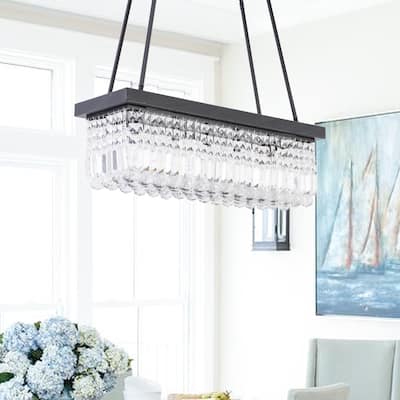 Maxax 5 - Light Kitchen Island Tiered Pendant With Crystal Accents - N/A
