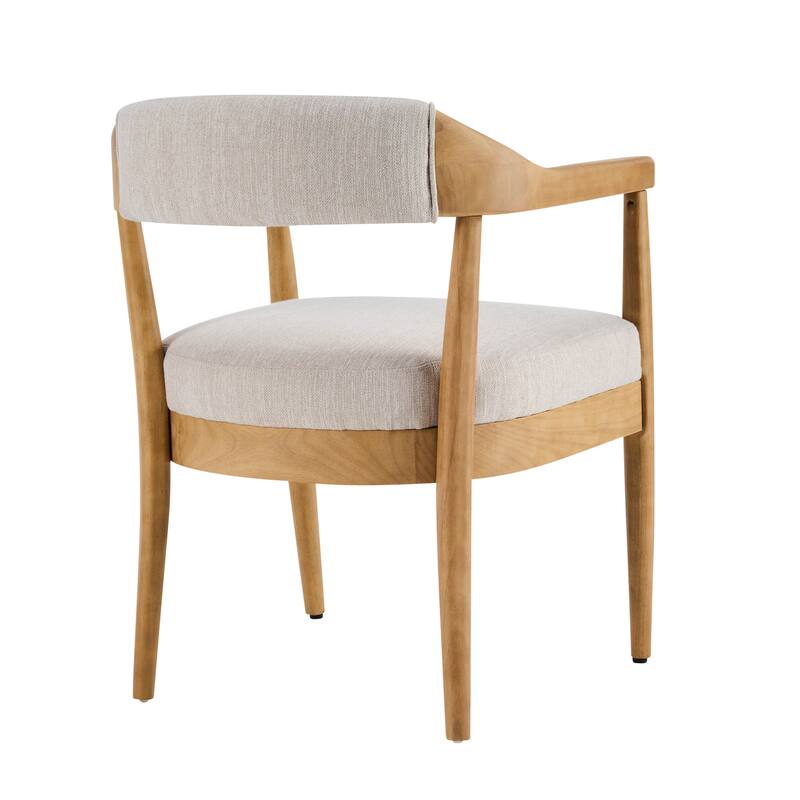 Christopher Knight Home - Upholstered Dining Arm Chair Set with High-Density Foam Padded Cushion & Curved Backrest - 22.64"W