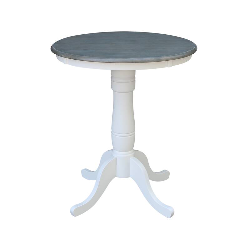 30" Round Pedestal Gathering Height Table With 2 San Remo Counter Height Stools - Set of 3 Pieces