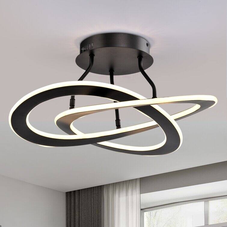 Maxax 2 - Light Unique/Statement Circle LED Semi Flush Mount