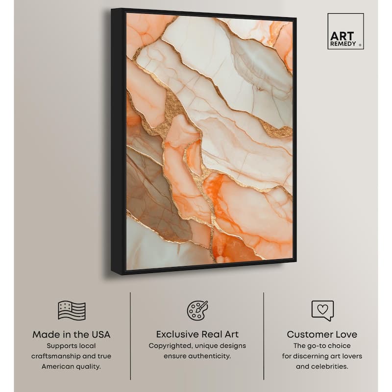 Peach Agate Flow Canvas by Art Remedy