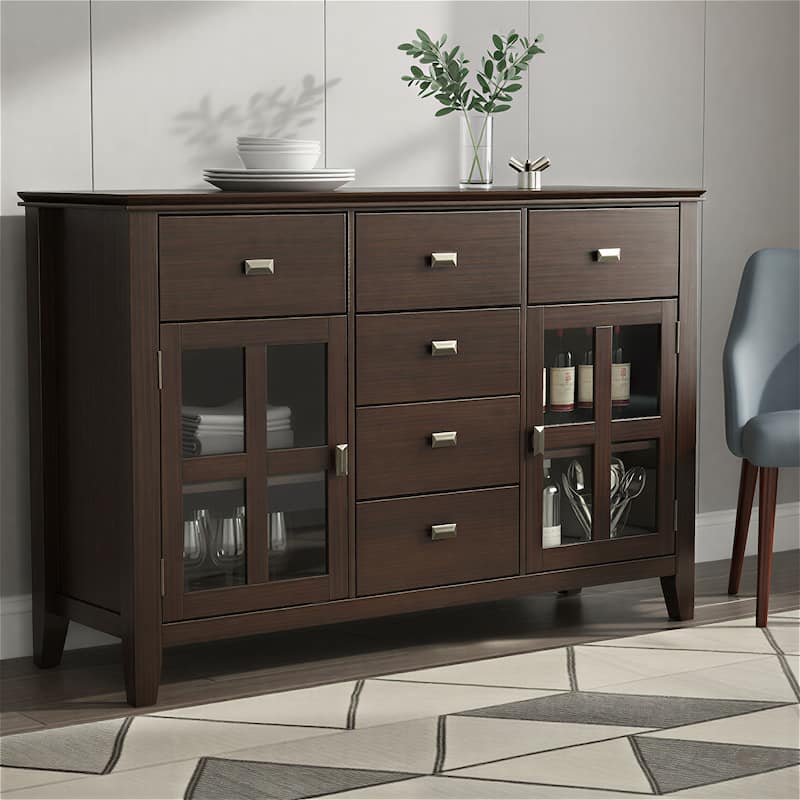 WYNDENHALL Stratford Solid Wood Transitional Sideboard Buffet - 54 inch Wide