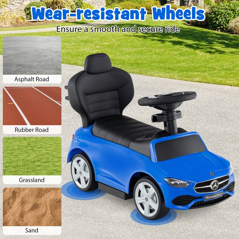 Gymax 3-in-1 Toddler Push Car w/Adjustable Canopy Under Seat Storage