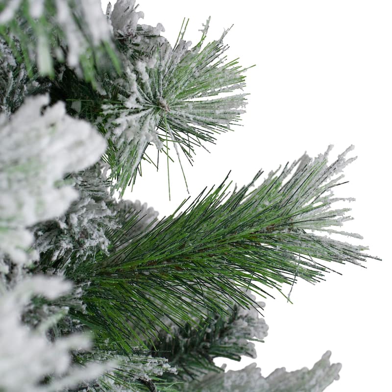 6.5' Flocked Somerset Spruce Artificial Christmas Tree - Unlit - 6.5 Foot