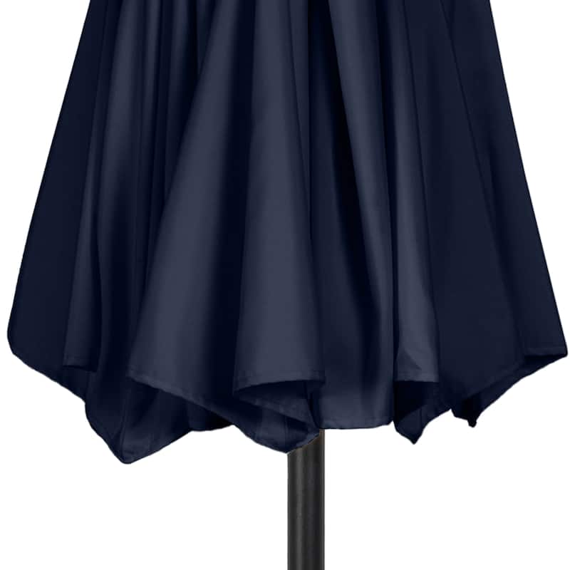 Patio Umbrella with Lights - 10 ft Outdoor Sun Shade Canopy with 32 Solar LEDs by Pure Garden (Navy Blue)