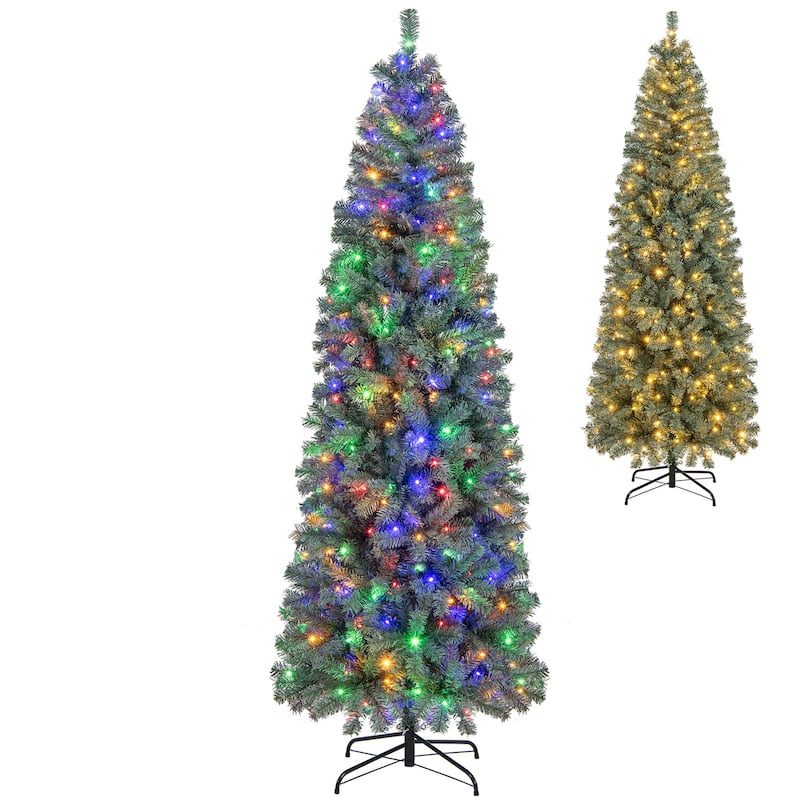 Gymax 6.5/7.5 FT Artificial Xmas Tree w/ 556/724 Branch Tips 200/250 - See Details - 7.5 Foot