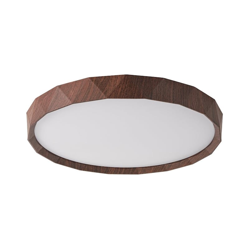 Dimmable LED Flush Mount Ceiling Light with Wood Look Finish 5 CCT 30W
