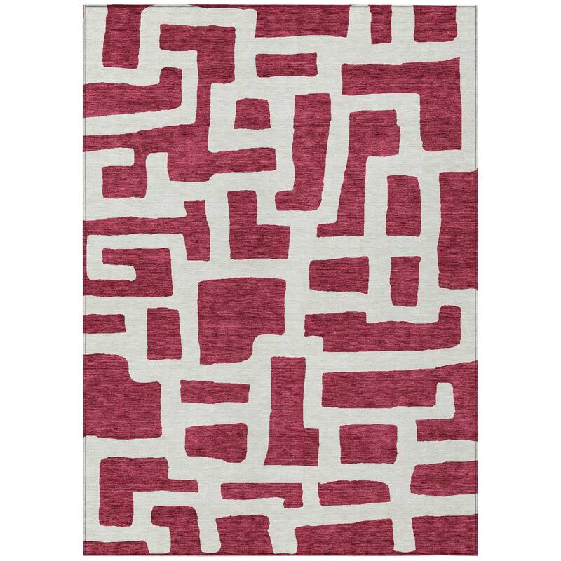 HomeRoots Abstract Transitional Rectangle Outdoor Rug