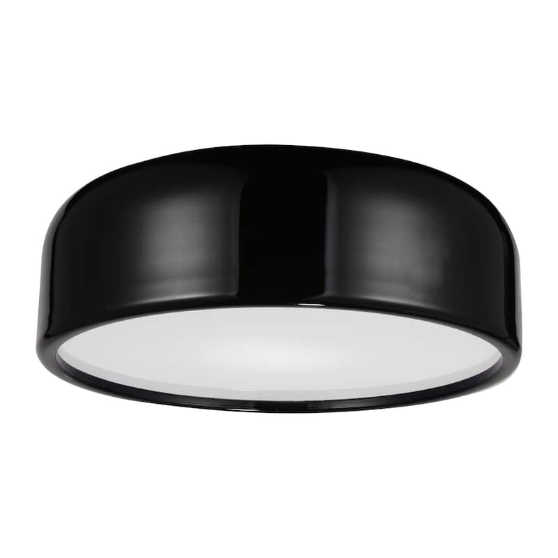 Campton 3 Light 19in Drum Shade Flush Mount - Black