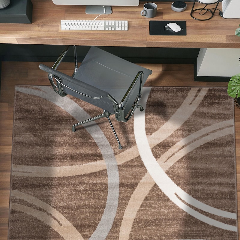 World Rug Gallery Contemporary Abstract Circles Design Area Rug