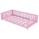 preview thumbnail 33 of 79, Modern Floor Bed with Safety Guardrails and Door, Suitable for Kids