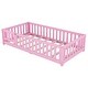 preview thumbnail 33 of 34, Twin Size Bed Floor Bed with Safety Guardrails and Door for Kids