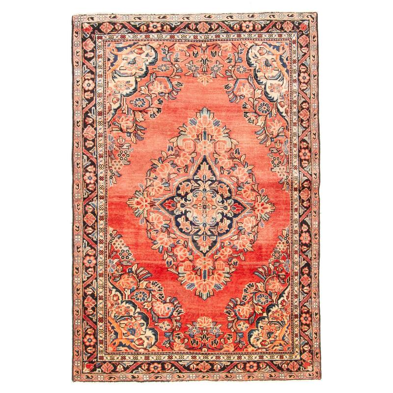 ECARPETGALLERY Hand-knotted Anadol Red Wool Rug - 4'3 x 6'8