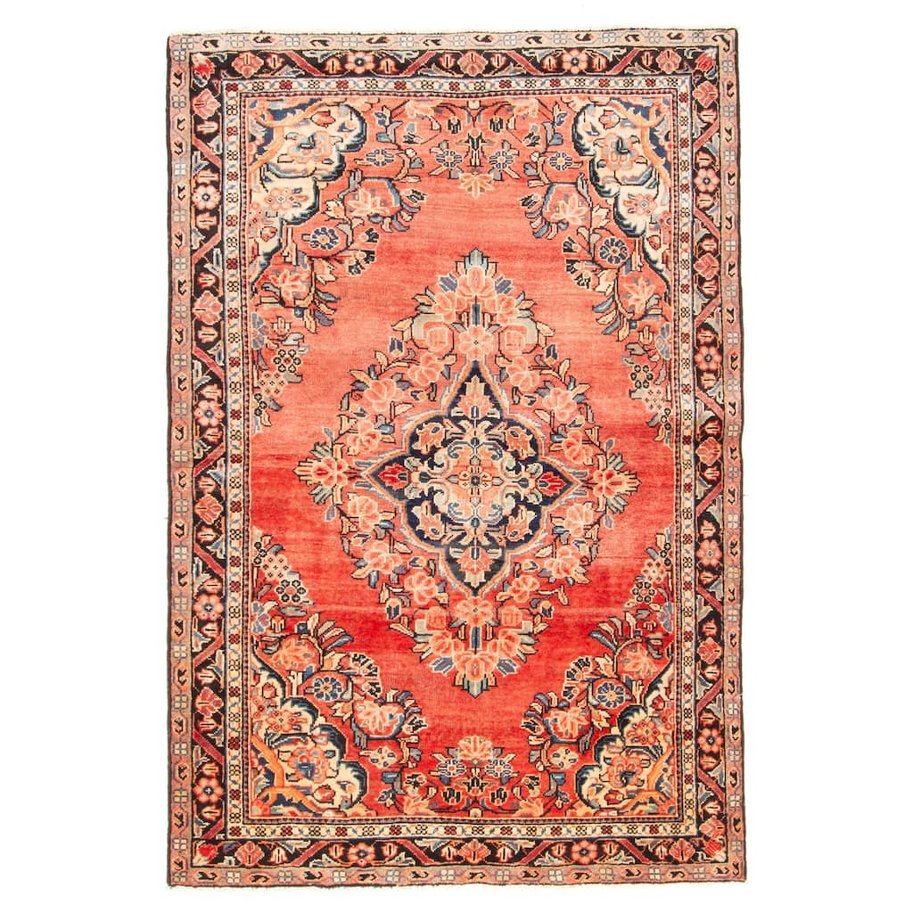 ECARPETGALLERY Hand-knotted Anadol Red Wool Rug - 4'3 x 6'8