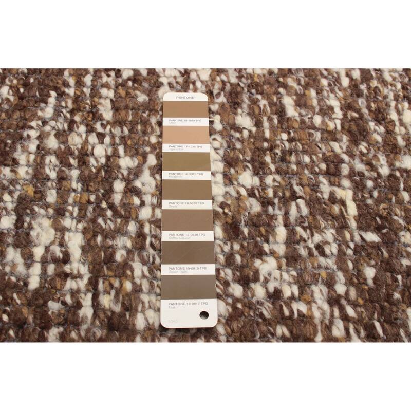 ECARPETGALLERY Braid weave Sienna Dark Brown Wool Rug - 4'11 x 7'6