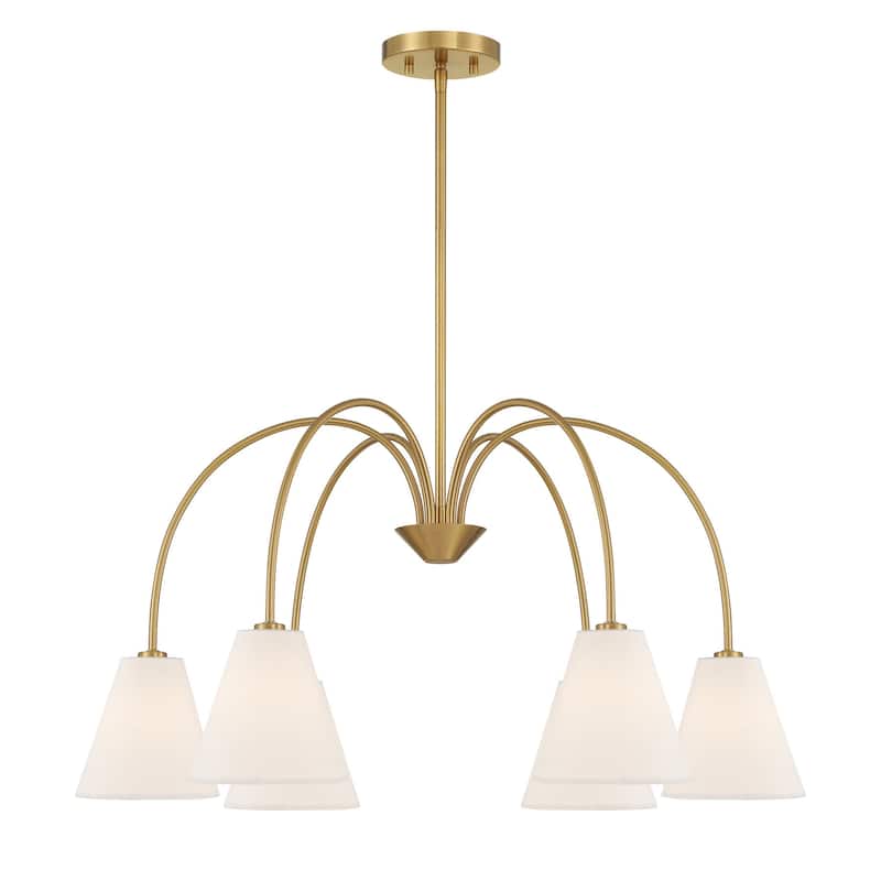 Bellevue SHCH28848 6 Light 30" Wide Chandelier with Linen Shades