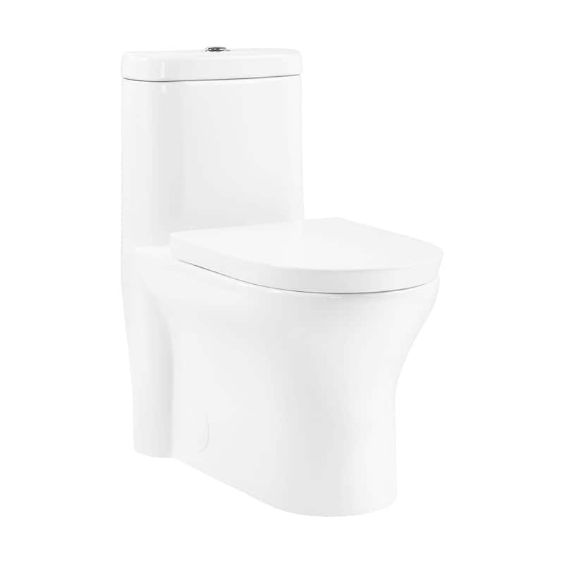 Trocadero One-Piece Elongated Toilet Dual Flush 1.1/1.6 Gpf With 10" Rough In - 34" x 24" 37"