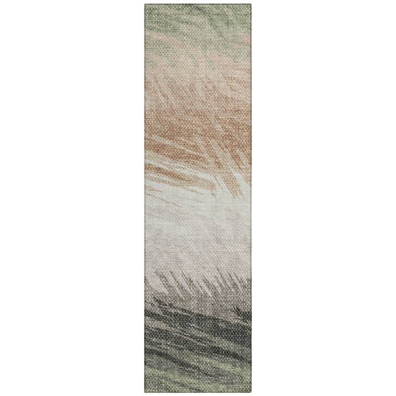 Machine Washable Indoor/ OutdoorAbstract Brushstrokes Chantille Rug
